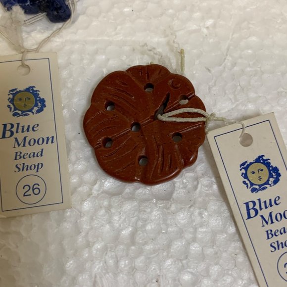 Blue Moon Bead Shop Stone Pendants, Arrowheads, Round Pendant, Lot of 5 - Picture 3 of 5